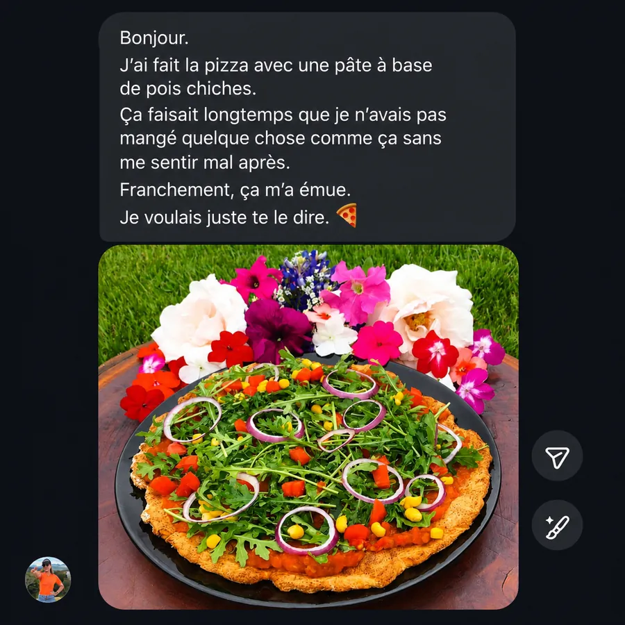 Message réel d'une cliente