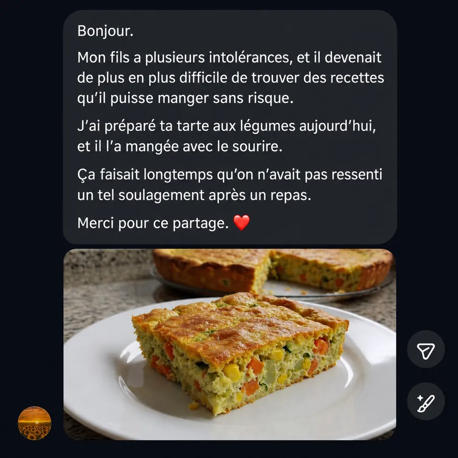 Message réel d'une cliente