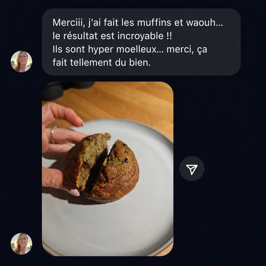 Message réel d'une cliente