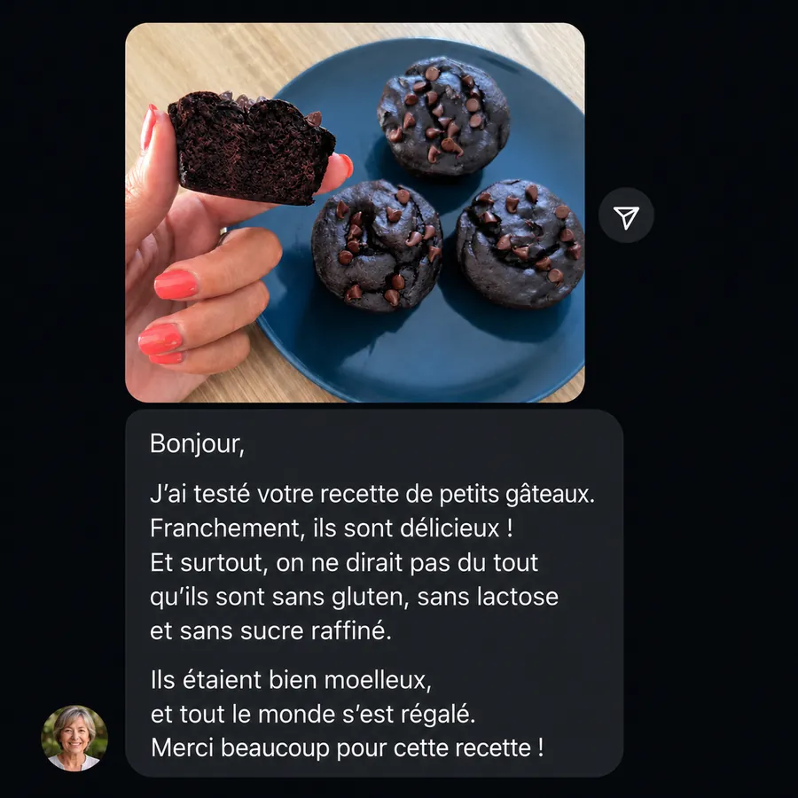 Message réel d'une cliente